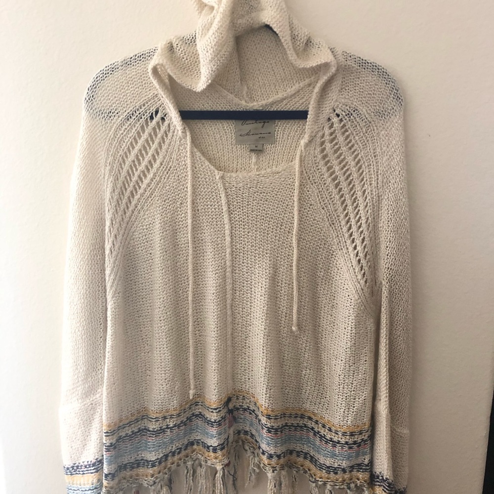 Knit sweater poncho